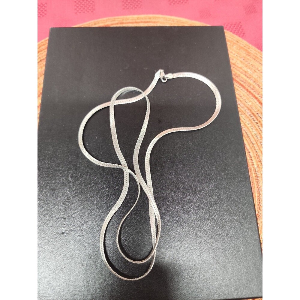 Sterling Silver Herringbone Necklace 2 MM 30 In 15.7 Grams Made In Italy 925